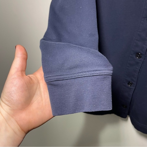 Land's End women's Navy long sleeve button down shawl collar cardigan in size M - Picture 6 of 9